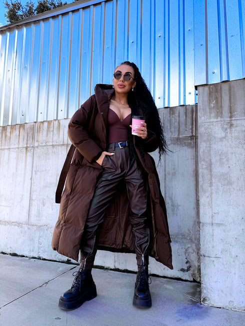 Choco Long Hooded Jacket "BEST CHOICE" FC85